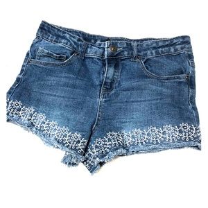 KidPik Embroidered Cut-Off Jean Shorts